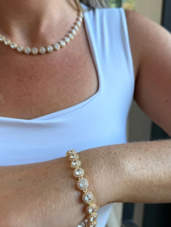 Pulseira luxo em banho 18k